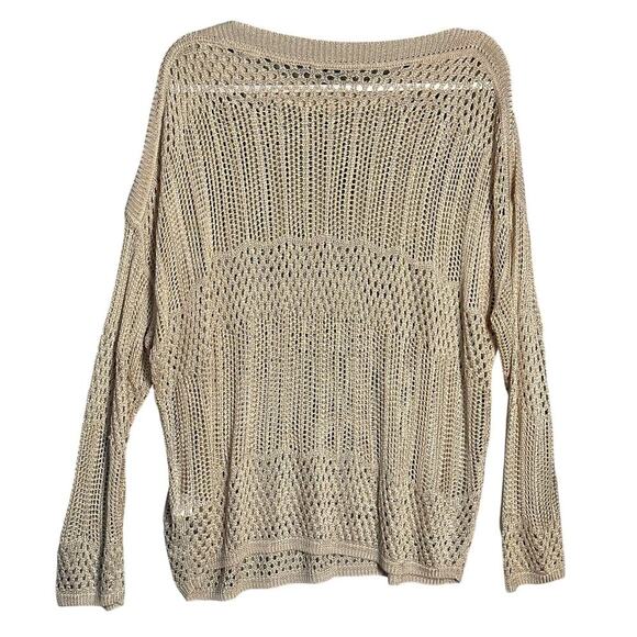 All Saints Sz XS Oversized Slouchy Fit Open Crochet Knit Estero Jumper Viscose - Picture 5 of 14
